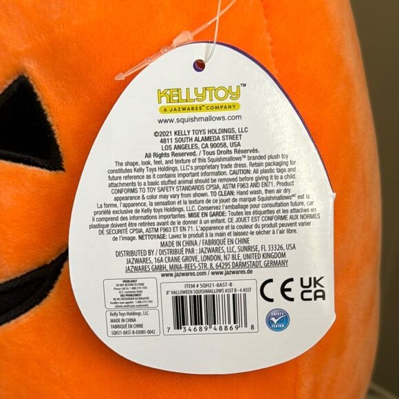 Squishmallows Halloween Pumpkin Plush 8” NWT - Picture 4 of 8